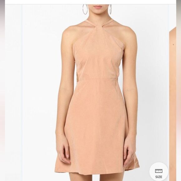 AJIO Faux Suede Halter Mini Dress - Picture 1 of 7